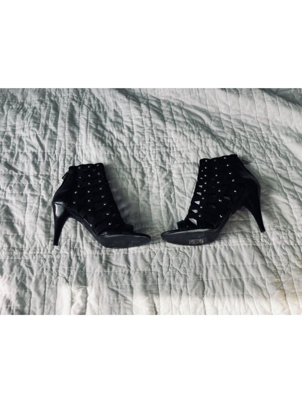 Michael Kors Black Studded Strappy High Heel Sandals Size 10M With Original Box - Picture 2 of 7